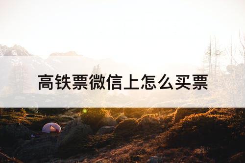 高铁票微信上怎么买票