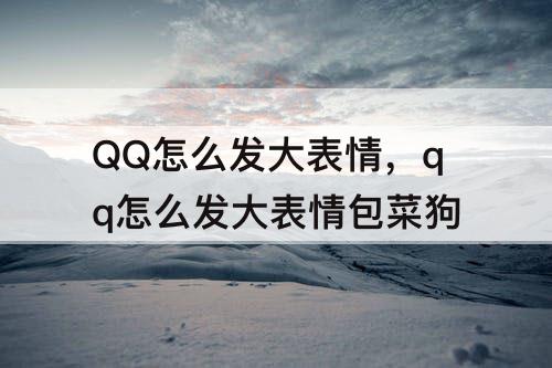 QQ怎么发大表情，qq怎么发大表情包菜狗