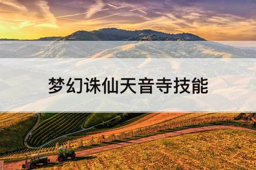 梦幻诛仙天音寺技能