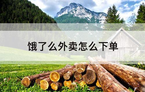 饿了么外卖怎么下单