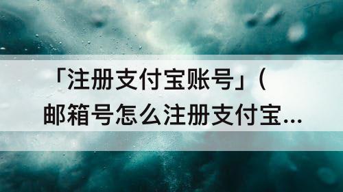 「注册支付宝账号」(邮箱号怎么注册支付宝账号)