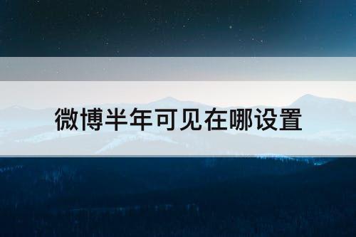 微博半年可见在哪设置