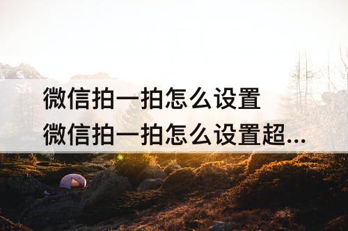 微信拍一拍怎么设置 微信拍一拍怎么设置超过八个字