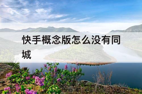 快手概念版怎么没有同城