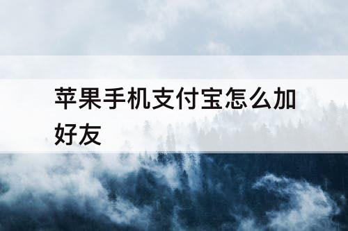 苹果手机支付宝怎么加好友