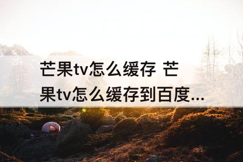 芒果tv怎么缓存 芒果tv怎么缓存到百度网盘