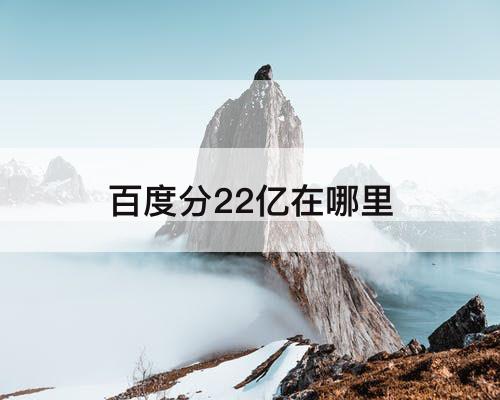 百度分22亿在哪里