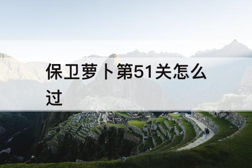 保卫萝卜第51关怎么过