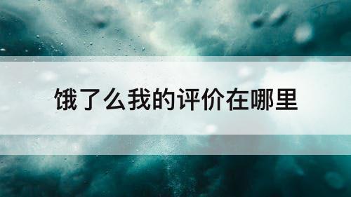 饿了么我的评价在哪里