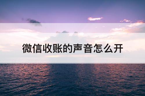 微信收账的声音怎么开