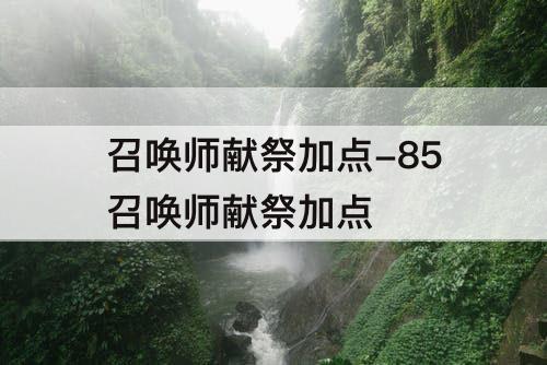 召唤师献祭加点-85召唤师献祭加点