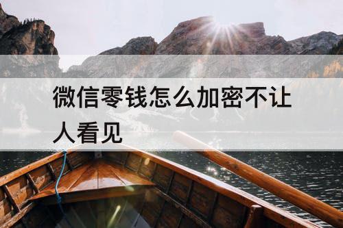 微信零钱怎么加密不让人看见