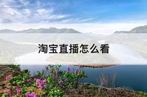 淘宝直播怎么看