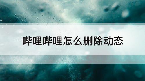 哔哩哔哩怎么删除动态