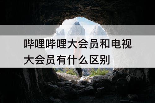 哔哩哔哩大会员和电视大会员有什么区别