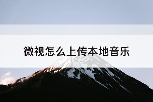 微视怎么上传本地音乐