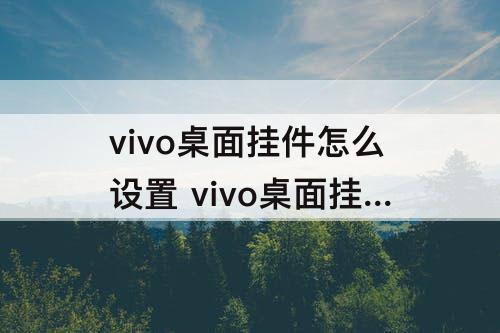 vivo桌面挂件怎么设置 vivo桌面挂件怎么设置大小