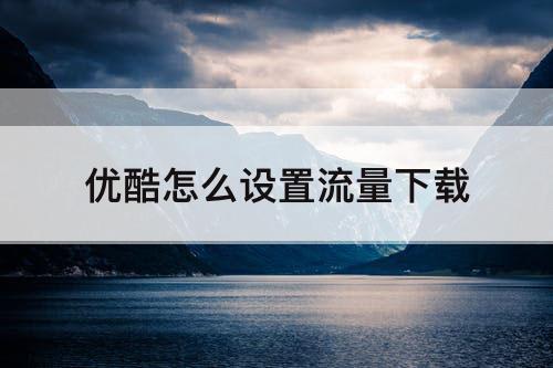 优酷怎么设置流量下载