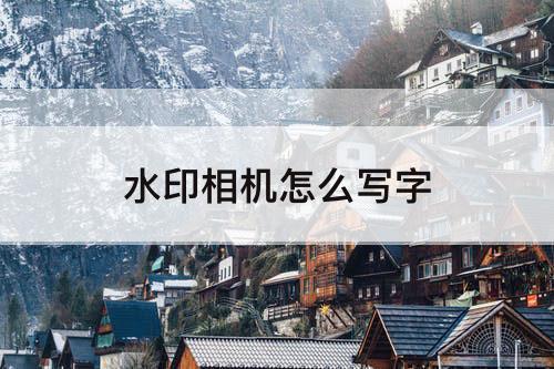 水印相机怎么写字