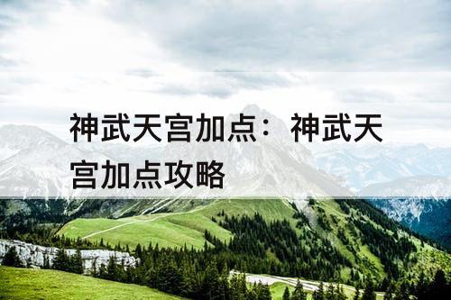 神武天宫加点：神武天宫加点攻略