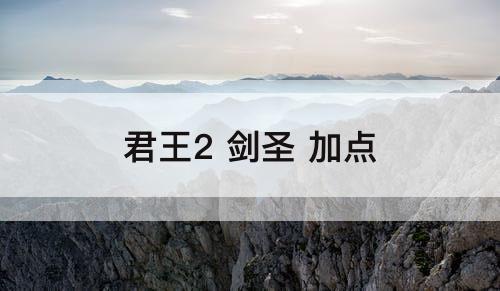君王2 剑圣 加点