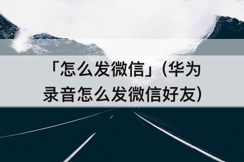 「怎么发微信」(华为录音怎么发微信好友)
