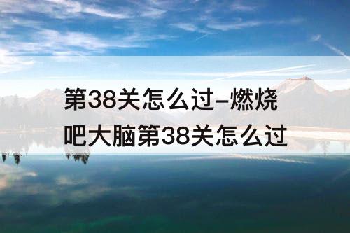 第38关怎么过-燃烧吧大脑第38关怎么过