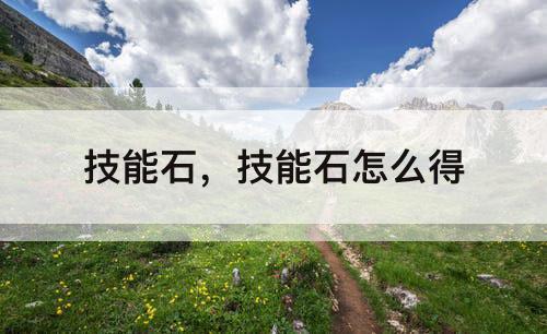 技能石，技能石怎么得