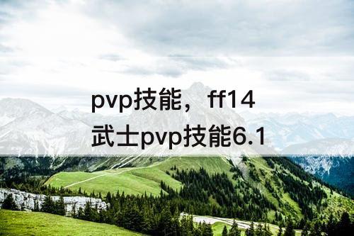 pvp技能，ff14武士pvp技能6.1