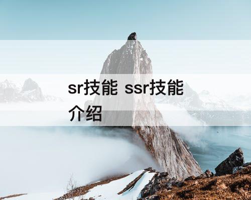 sr技能 ssr技能介绍