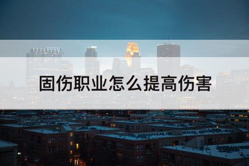 固伤职业怎么提高伤害