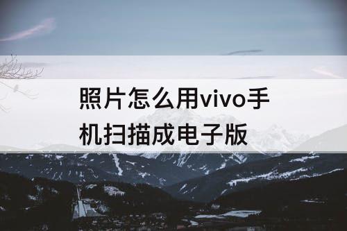 照片怎么用vivo手机扫描成电子版