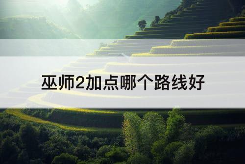巫师2加点哪个路线好