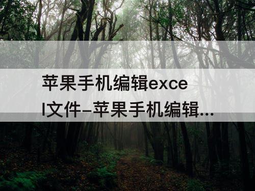 苹果手机编辑excel文件-苹果手机编辑excel文件怎样可以不是金山文档的