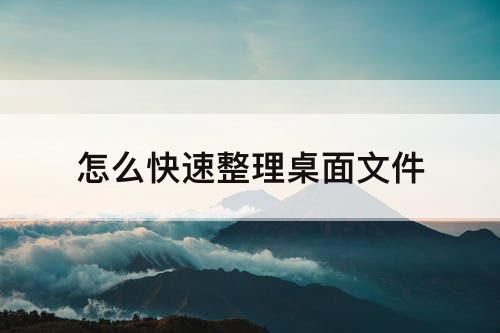 怎么快速整理桌面文件